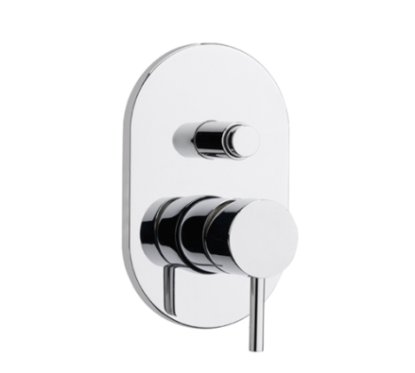 TONDì Monocomando doccia incasso due uscite con deviatore a pulsante finitura cromo