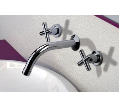 JAX Batteria lavabo da incasso finitura cromo