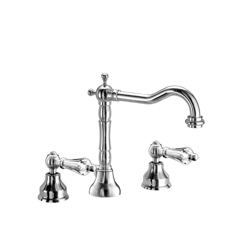 FLY BIJOUX batteria lavabo 3 fori con canna alta finitura cromo