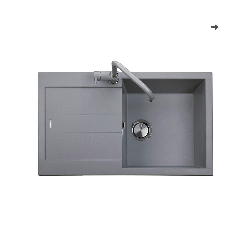 ELEGANCE 78.10 Lavello cucina ad una vasca più scolapiatti finitura ultrametal 41 alluminio