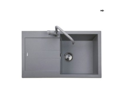 ELEGANCE 78.10 Lavello cucina ad una vasca più scolapiatti finitura ultrametal 42 titanio