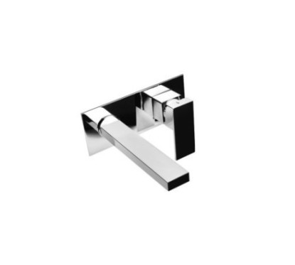 SLIM gruppo lavabo a parete bocca 18 cm finitura matt brushed nickel