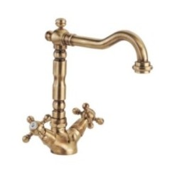 OLD FASHION Monoforo lavabo bocca girevole con scarico finitura cromo