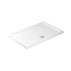 Piatto doccia ceramica rettangolare cm. 120x80 finitura bianco con piletta  cromo altezza 4.5cm