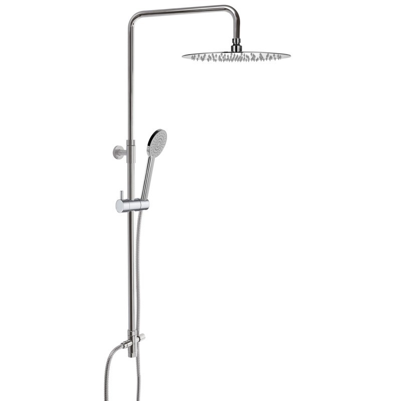 SPRING 2.0 Set colonna tonda attacco a finitura cromo