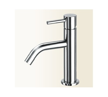 HEOS Miscelatore per lavabo con bocca curva finitura nickel spazzolato