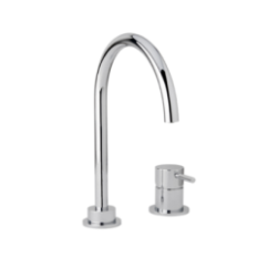 TONDì Monocomando lavabo due fori senza scarico finitura cromo