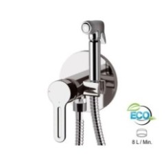 SMART ECO Miscelatore incasso per shut-off con doccetta shut-off, supporto doccia, presa acqua finitura cromo