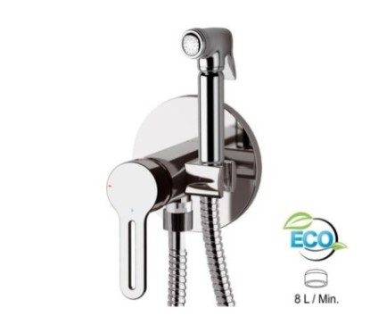 SMART ECO Miscelatore incasso per shut-off con doccetta shut-off, supporto doccia, presa acqua finitura cromo