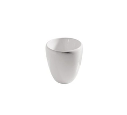 ERGO lavabo da appoggio diam. cm 40x h44, senza foro troppopieno finitura bianco