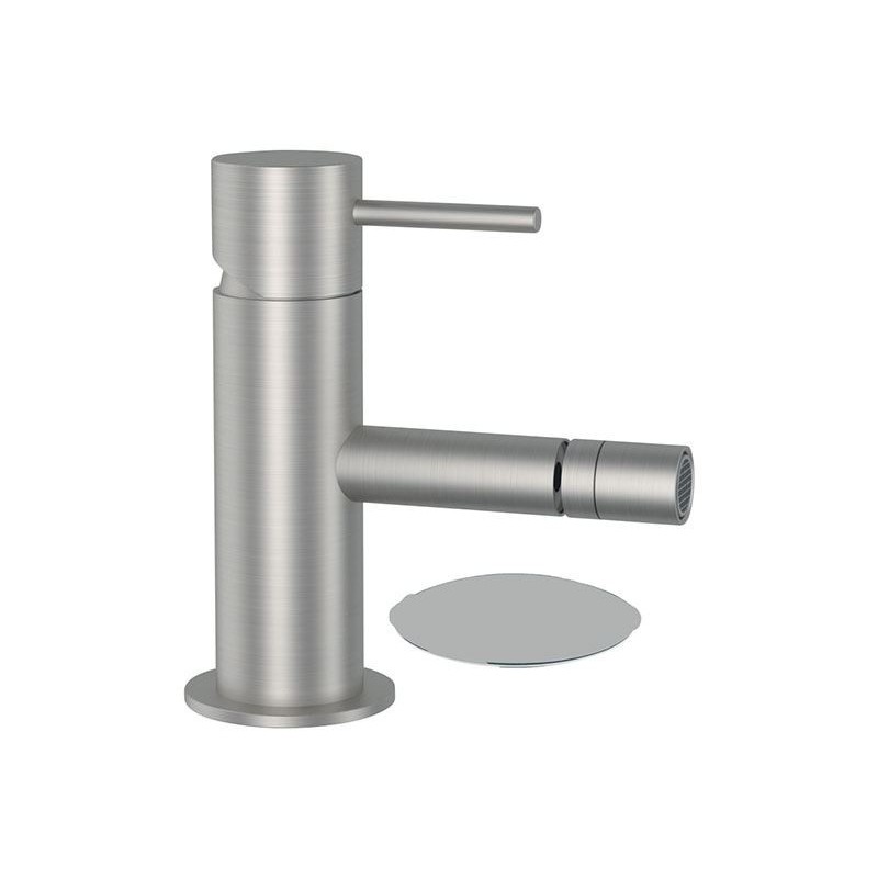 TOKYO STEEL Miscelatore monocomando bidet in acciaio inox con scarico click clack