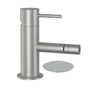 TOKYO STEEL Miscelatore monocomando bidet in acciaio inox con scarico click clack