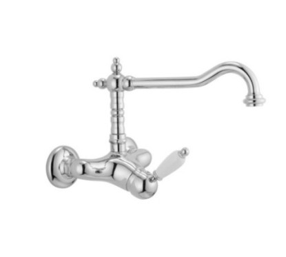 NEW OLD Monocomando lavello a parete canna alta finitura bronzato