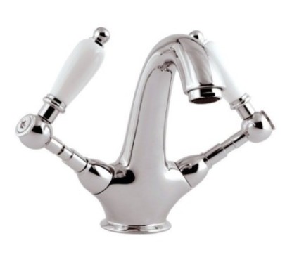 RETRO' Monoforo lavabo con scarico click-clack finitura cromo