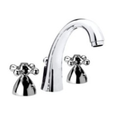 REVIVAL batteria lavabo con canna fusa corta finitura cromo