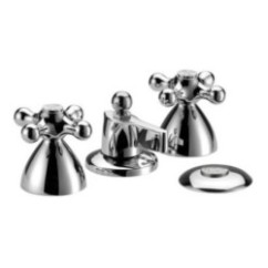 REVIVAL batteria bidet con doccia e scarico finitura cromo