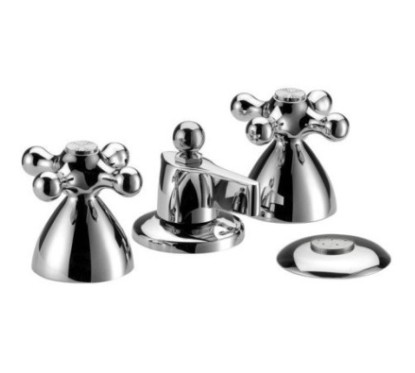 REVIVAL batteria bidet con doccia e scarico finitura cromo