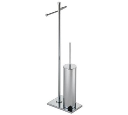 TIFFANY Piantana porta rotolo e porta scopino cilindrico.