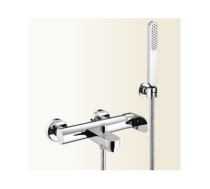 MIA Miscelatore per vasca esterno con supporto duplex e doccia finitura cromo