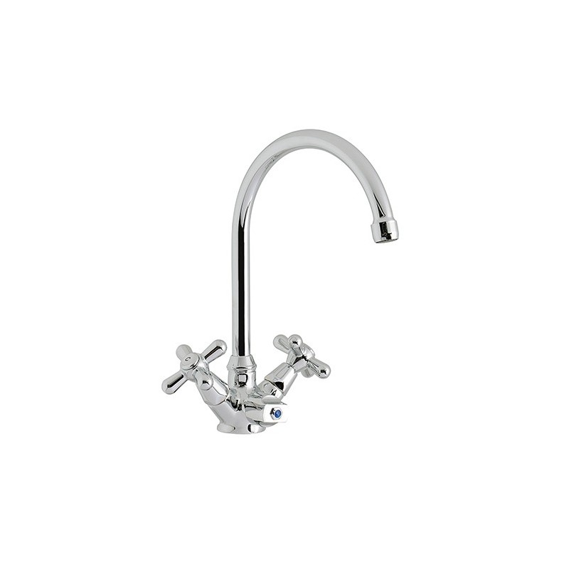 MAREA Monoforo lavello cucina a tre vie finitura ottone lucido