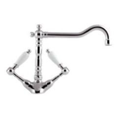 RETRO' Monoforo lavello con canna antica finitura cromo