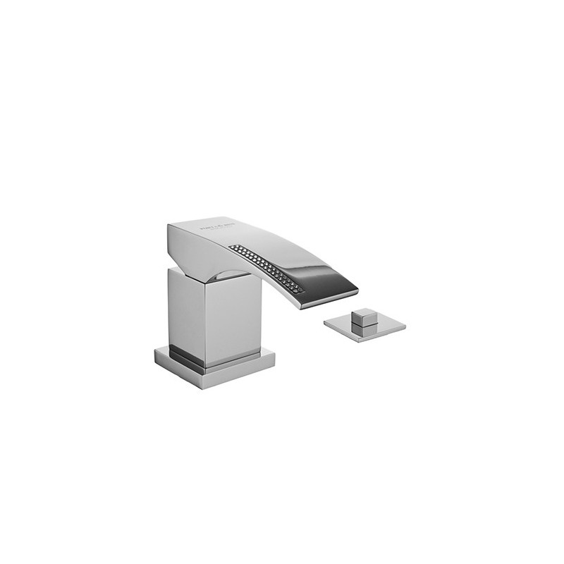 CRYSTAL Monocomando bordo vasca con deviatore finitura cromo