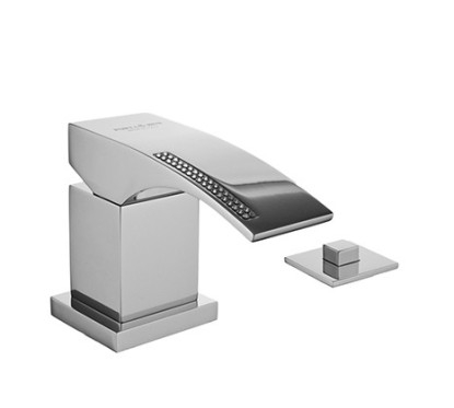 CRYSTAL Monocomando bordo vasca con deviatore finitura cromo