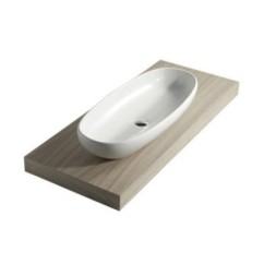 EL 1.2 lavabo cm 87 ciotola ovale da appoggio finitura bianco