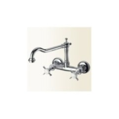 LIVINGSTONE gruppo lavello a parete con canna antica finitura vecchio bronzo