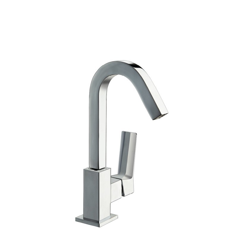 RUBINO monocomando lavabo leva laterale con scarico click clack  finitura cromo