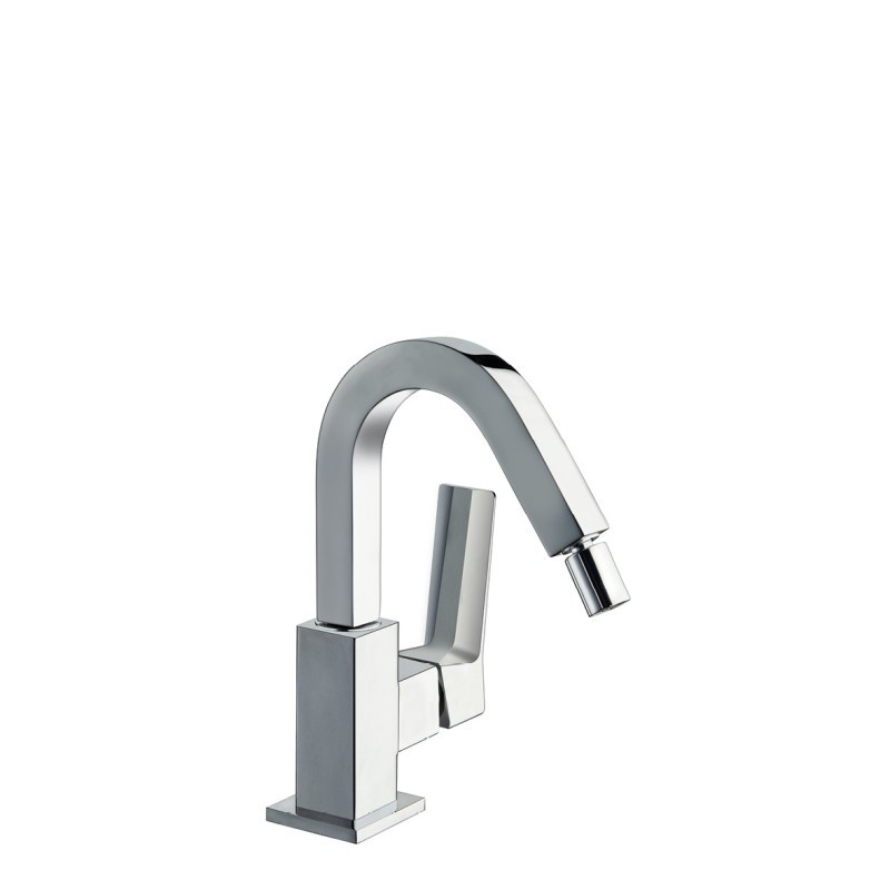 RUBINO monocomando bidet leva laterale con scarico click clack finitura cromo