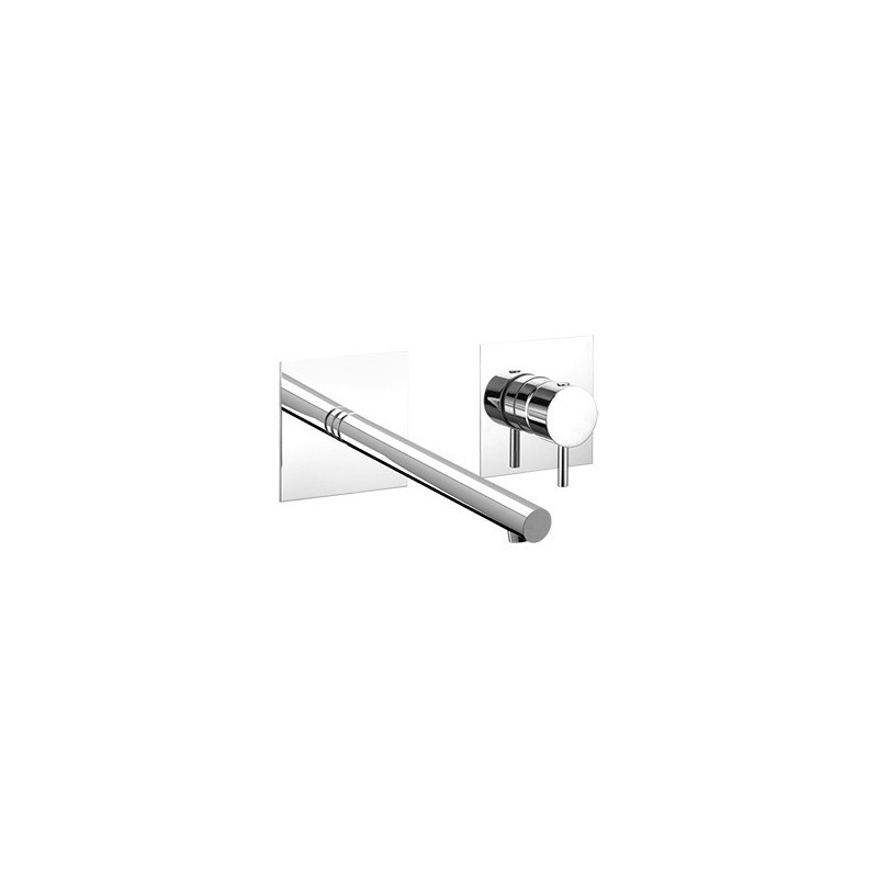 SIMPLY Miscelatore per lavabo ad incasso, con bocca a parete, interasse fisso finitura nickel spazzolato