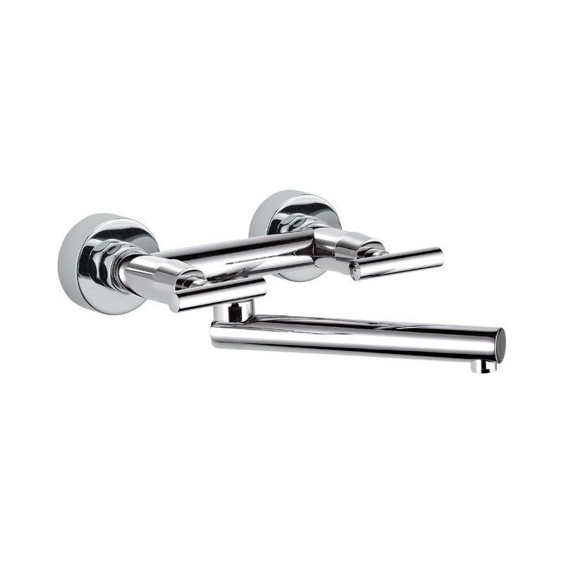 TILLY Gruppo lavello a muro con bocca girevole finitura cromo