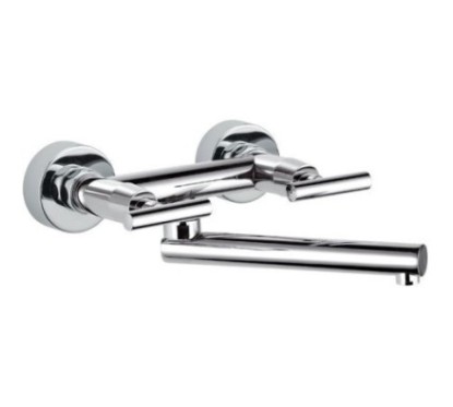 TILLY Gruppo lavello a muro con bocca girevole finitura cromo