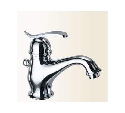 TEORIA Miscelatore monocomando per lavabo con scarico automatico finitura cromo