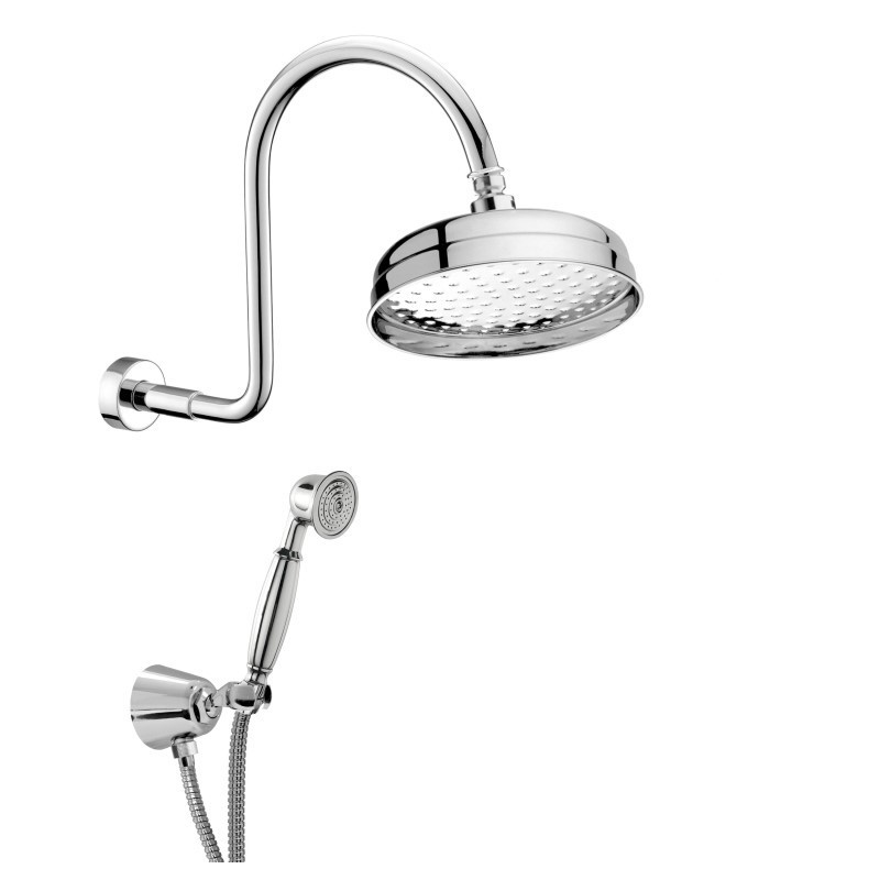 ANTICO kit soffione con presa acqua e doccia. Soffione diam.300 mm.