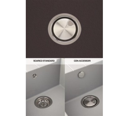 ELEGANCE 116.20 Lavello cucina a due vasche più scolapiatti finitura micro ultragranit 95 nero ebony