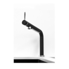 LUMIX miscelatore monocomando con luce LED e interruttore TOUCH finitura microultragranit nero matt