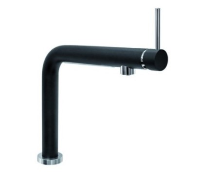 LUMIX miscelatore monocomando con luce LED e interruttore TOUCH finitura microultragranit nero matt