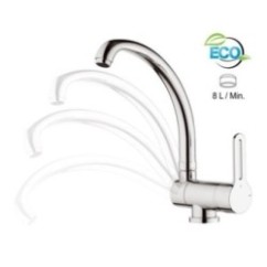 SMART ECO Miscelatore monocomando per lavello sottofinestra, con bocca alta girevole, tipo lusso finitura cromo