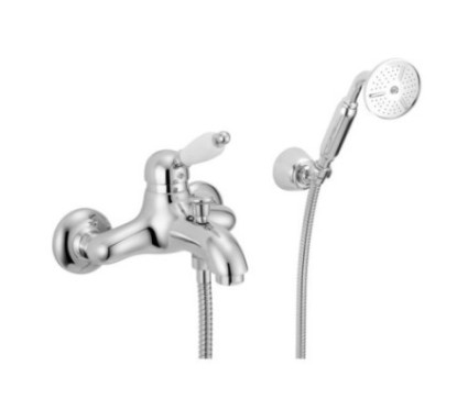 NEW OLD Monocomando vasca esterno con kit doccia finitura ottone lucido