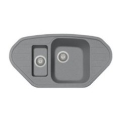 SPAZIO 98.10 Lavello cucina ad una vasca grande più una vasca piccola più scolapiatti finitura micro ultragranit 94 avena