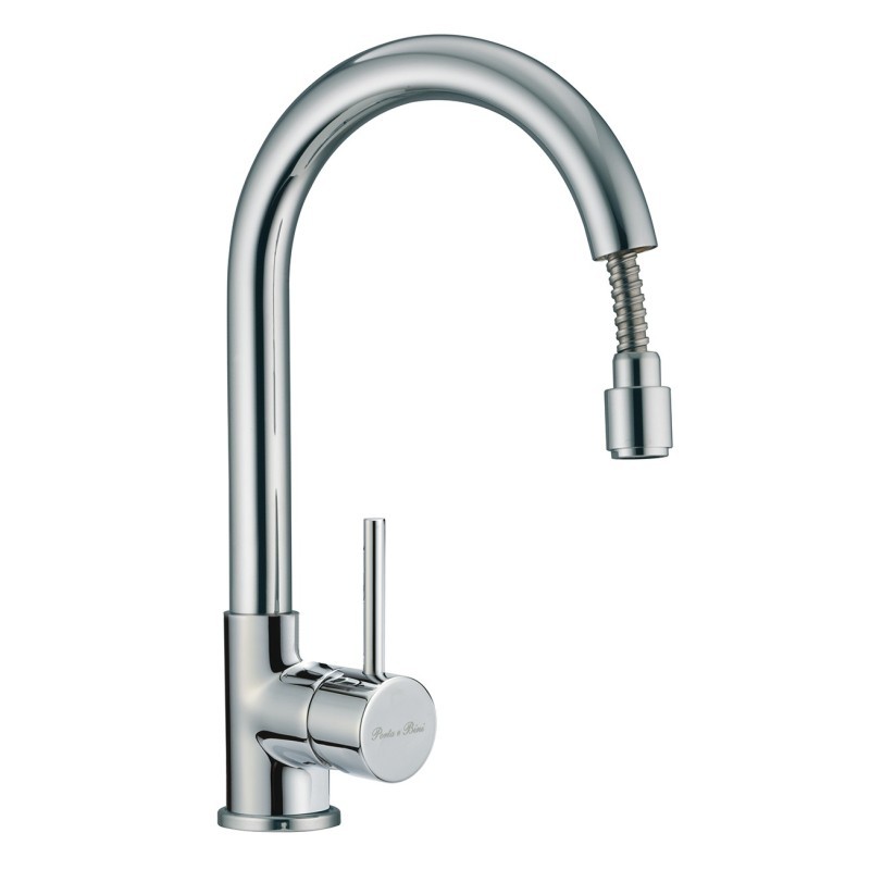 KITCHEN PROGRAM Monocomando lavello con aeratore estraibile finitura cromo