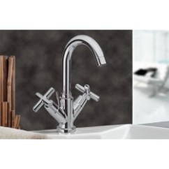 JAX Monoforo lavabo con scarico finitura cromo