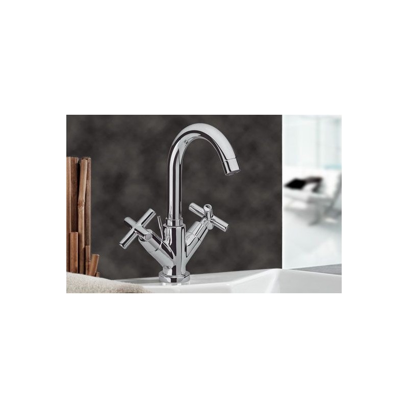 JAX Monoforo lavabo con scarico finitura cromo