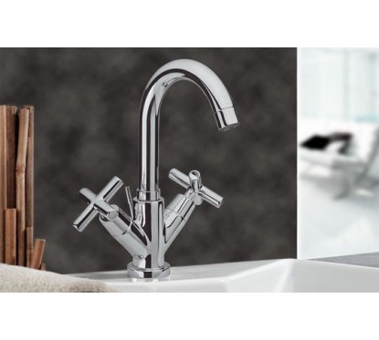 JAX Monoforo lavabo con scarico finitura cromo
