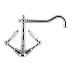 RETRO' Monoforo lavabo con canna antica e scarico finitura cromo