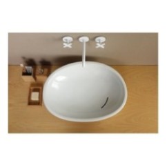 BIKO lavabo d'appoggio finitura bianco lucido