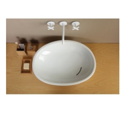 BIKO lavabo d'appoggio finitura bianco lucido