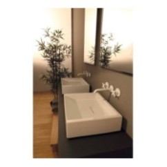 DIAGONAL lavabo d'appoggio finitura bianco lucido